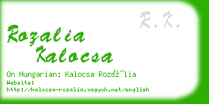 rozalia kalocsa business card